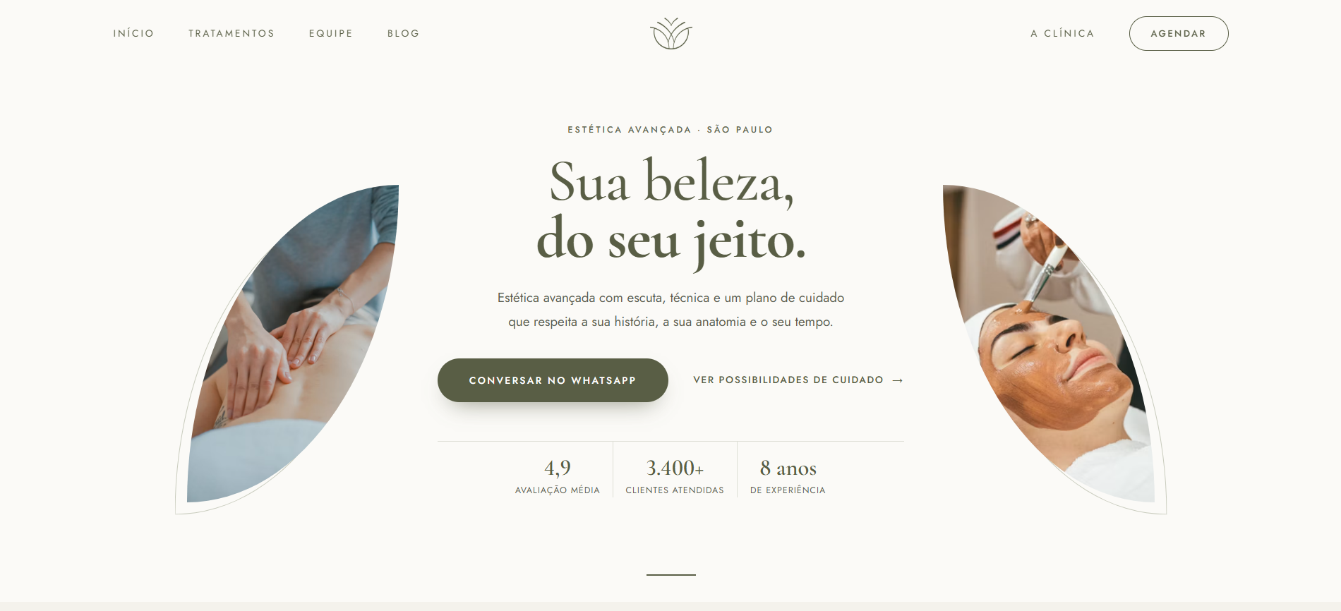 Página inicial do projeto Clínica Oliveiras