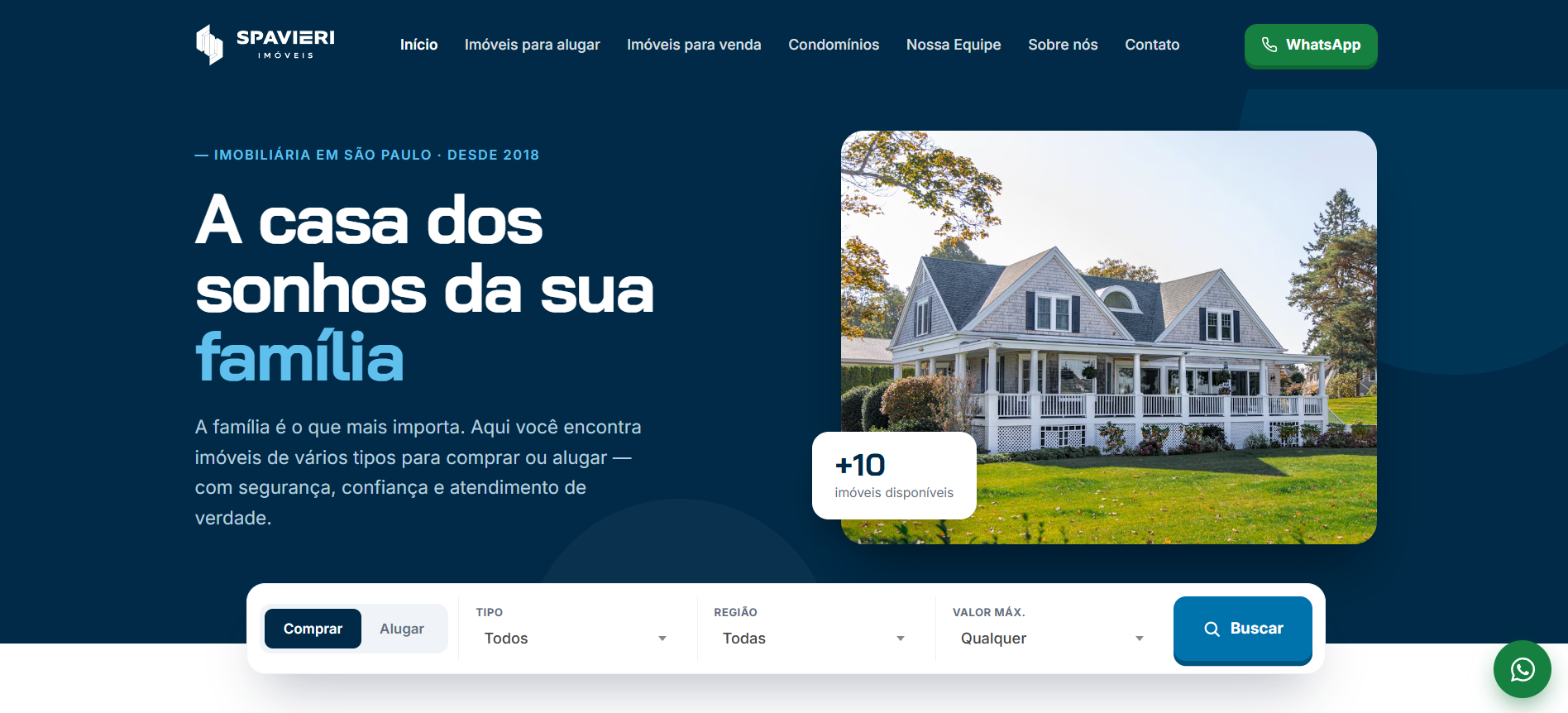 Página inicial do projeto SPV Imóveis